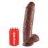 King Cock 11 - suuri, tarttuva kivipora dildo (28 cm) - ruskea