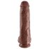 King Cock 11 - suuri, tarttuva kivipora dildo (28 cm) - ruskea