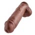 King Cock 11 - suuri, tarttuva kivipora dildo (28 cm) - ruskea