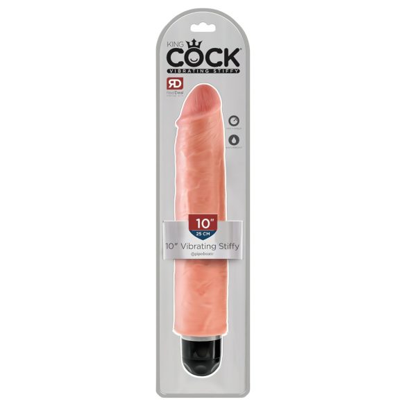 King Cock 10 Stiffy - vedenkestävä, aidontuntuinen vibraattori (25 cm) - luonnollinen