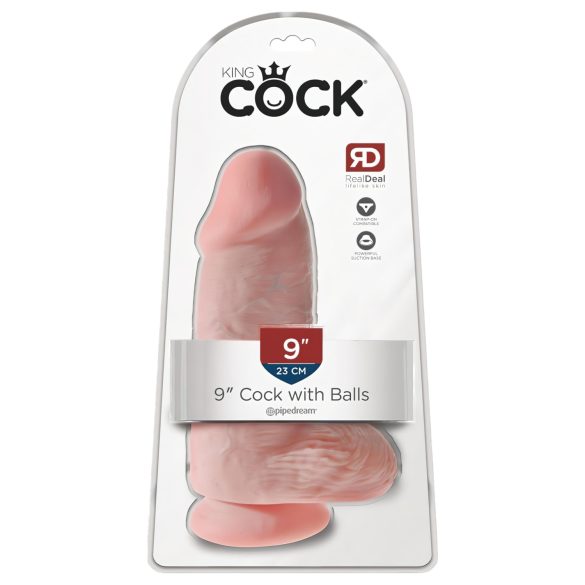 King Cock - dildo imukupilla ja kiveksillä - 23 cm - iho