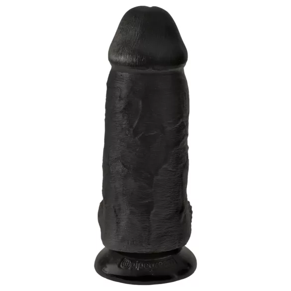 King Cock - dildo tapilla ja kivuksilla - musta 23 cm