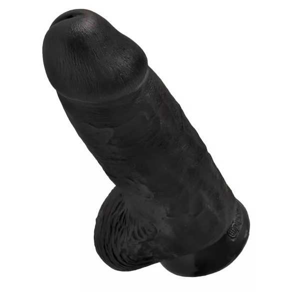 King Cock - dildo tapilla ja kivuksilla - musta 23 cm