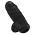King Cock - dildo tapilla ja kivuksilla - musta 23 cm
