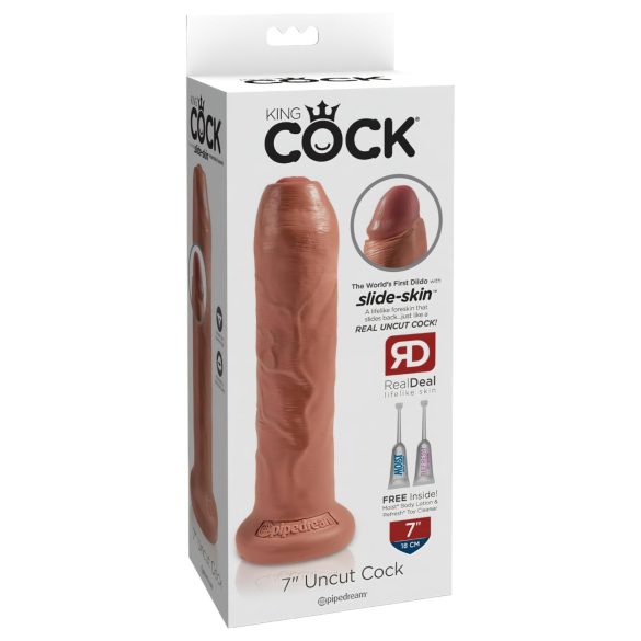 King Cock 7 - aidontuntuinen dildo (18 cm) - tumma luonnollinen