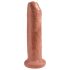King Cock 7 - aidontuntuinen dildo (18 cm) - tumma luonnollinen