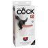 King Cock - Strap-on dildo valjailla - musta 18 cm