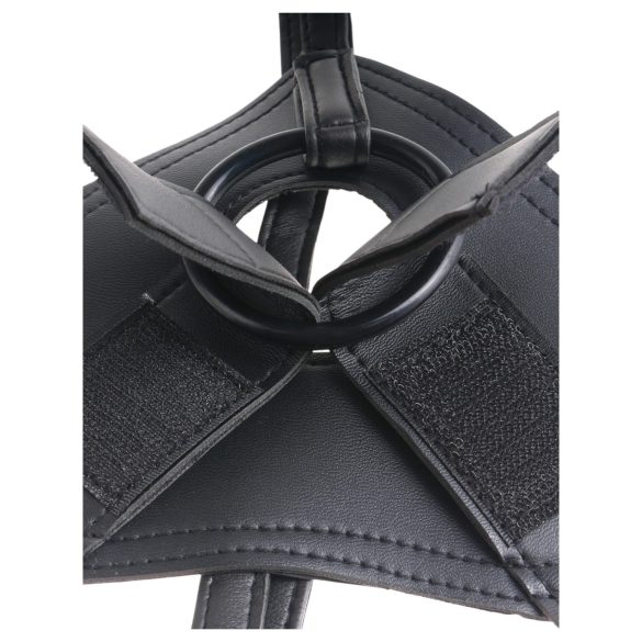 King Cock - Strap-on dildo valjailla - musta 18 cm