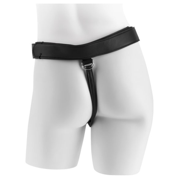 King Cock - Strap-on dildo valjailla - musta 18 cm