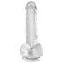 King Cock Clear 6 - imukupilla varustettu pieni kiveksellinen dildo (15 cm)