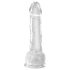 King Cock Clear 7 - Imukuppi, kiveksinen dildo (18cm)