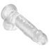 King Cock Clear 7 - Imukuppi, kiveksinen dildo (18cm)