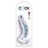 King Cock Clear 7,5 - Imukupillinen kivillinen dildo (19 cm)