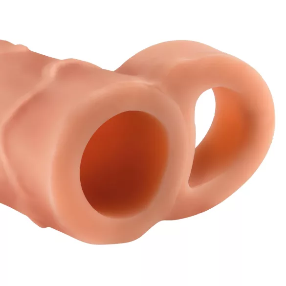 Pipedream X-TENSION Perfect 1 - nystyrärenkaalla varustettu penisholkki (17,7 cm, luonnollinen)