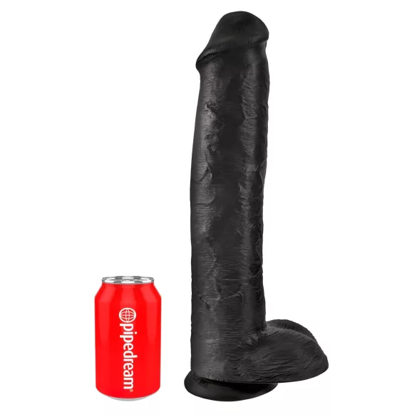 King Cock 15 - dildo kivellä ja imukupilla - 38 cm - musta