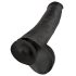 King Cock 15 - Imukupilla varustettu, kiveksellinen dildo (38 cm) - musta