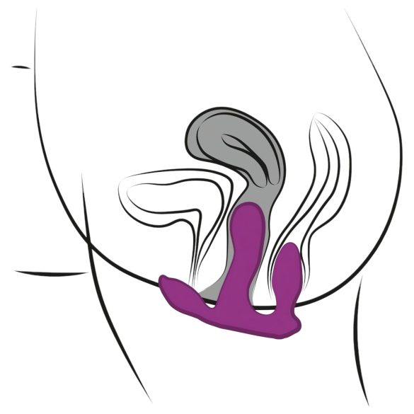 3Some Total Ecstasy - ladattava, radiolla varustettu kolminkertainen vibraattori (liila)