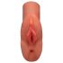 PDX Double Stroker - 2in1 aito masturbaattori (tumma luonnollinen)