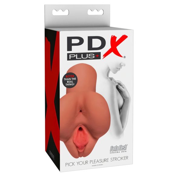 PDX Valitse Nautintosi - 2in1 vagina ja peppu masturbaattori (luonnollinen)