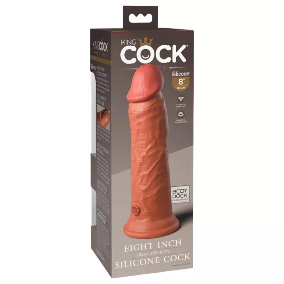 King Cock Elite 8 - realistinen imukuppidildo 20 cm - tumma