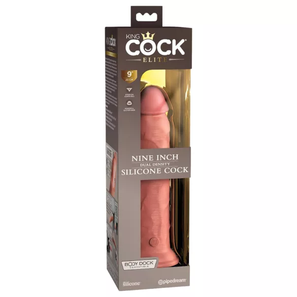 King Cock Elite 9 - realistinen dildo imukupilla 23 cm - luonnollinen