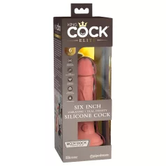   King Cock Elite 6 - realistinen dildo vibraattorilla ja imukupilla - 15 cm