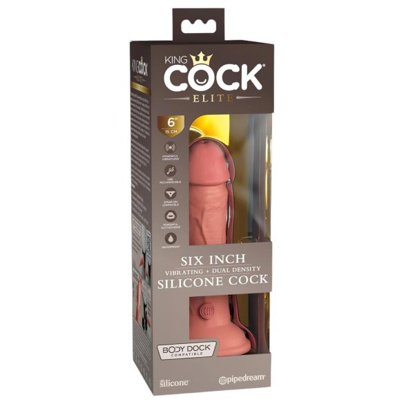 King Cock Elite 6 - imukupilla varustettu vibraattori (15 cm) - luonnollinen