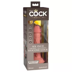 King Cock Elite - vibraattori 15 cm - realistinen - tumma