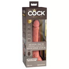   King Cock Elite 7 - kaukosäädin vibraattori tapakupilla 18cm - luonnollinen