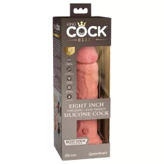   King Cock Elite 8 - dildo imukupilla ja vibraattorilla 20cm - vaalea