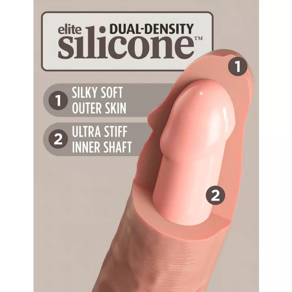 King Cock Elite 8 - dildo imukupilla ja vibraattorilla 20cm - vaalea