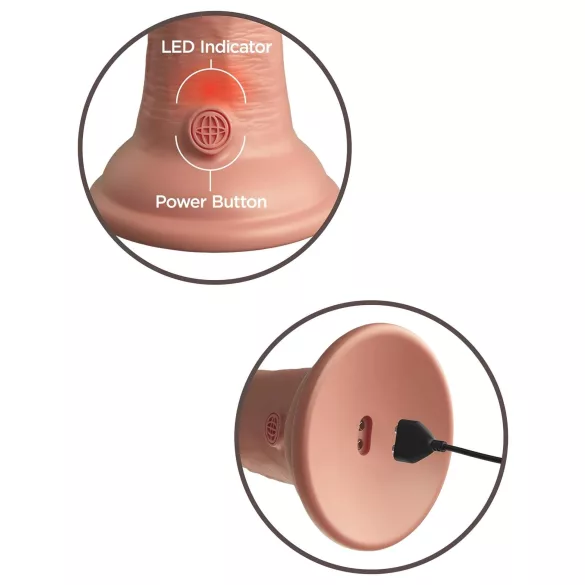 King Cock Elite 8 - dildo imukupilla ja vibraattorilla 20cm - vaalea