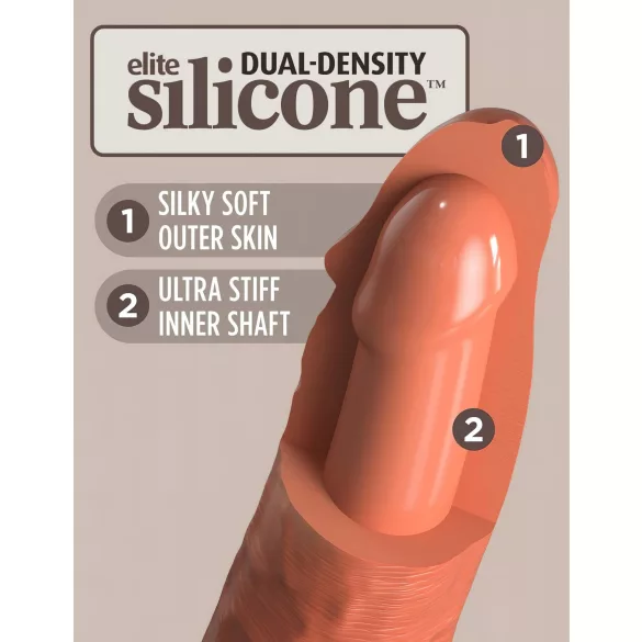 King Cock Elite 8 - realistinen vibraattori 20 cm - tumma beige