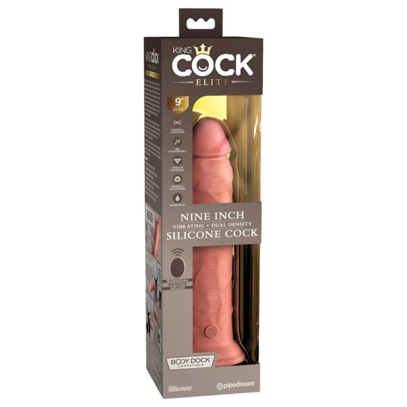 King Cock Elite 9 - imukupilla varustettu vibraattori 23cm - luonnollinen