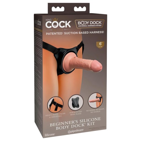 King Cock Elite Beginner's - kiinnitettävä dildo (luonnollinen)