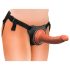 King Cock Elite Comfy - kiinnitettävä dildo valjailla (tumma luonnonväri)