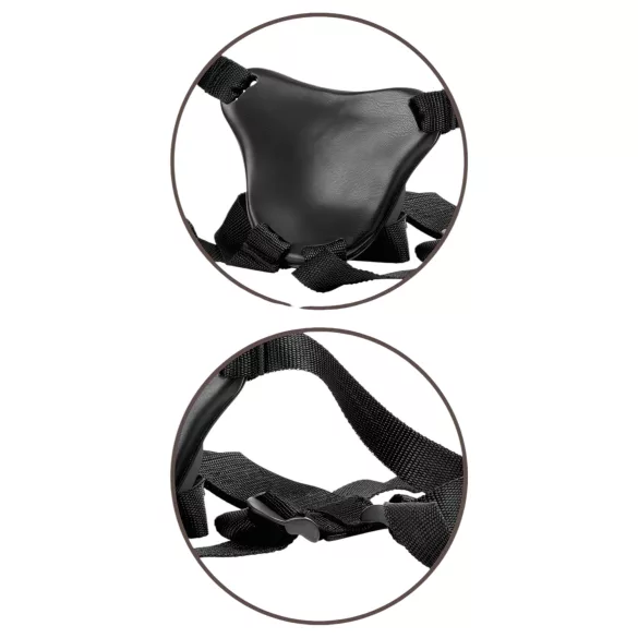 King Cock Elite Comfy - strap-on dildo valjailla - tumma iho