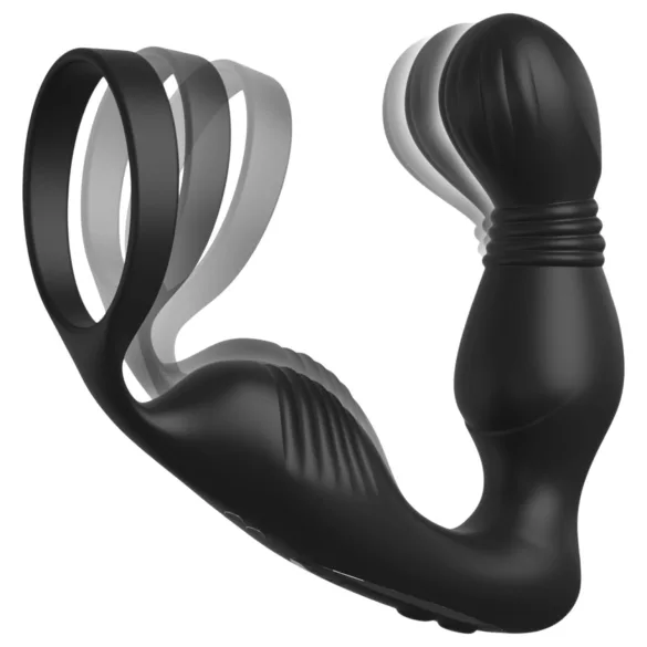 Pipedream Anal Fantasy Elite - eturauhasvibraattori penisrenkaalla (musta)