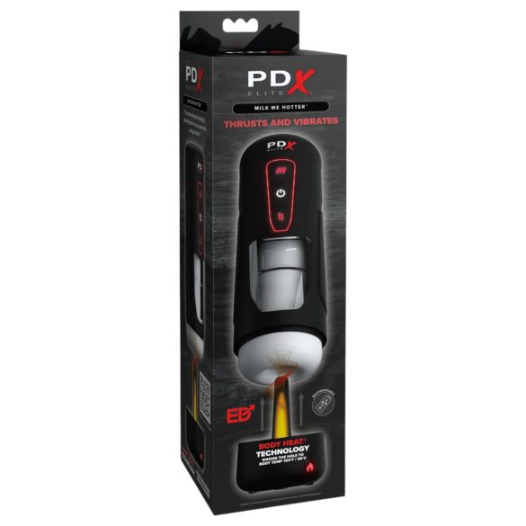 PDX Elite - miesten masturbaattori lämmitystoiminnolla - musta