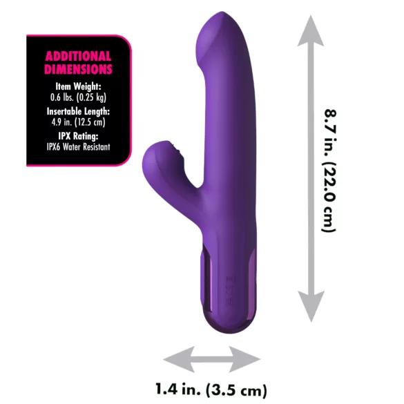 Fantasy For Her - 2in1 työntyvä vibraattori ja klitoriskiihotin - violetti
