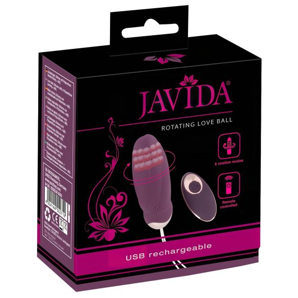 Javida - radio-ohjattava pyörivä helmi-vibraattori (violetti)