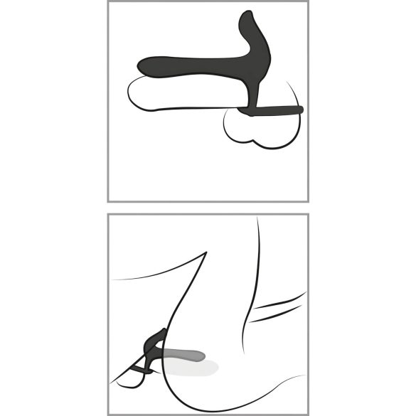 Black Velvets - ladattava 2in1 parivibraattori ja penisrengas - musta