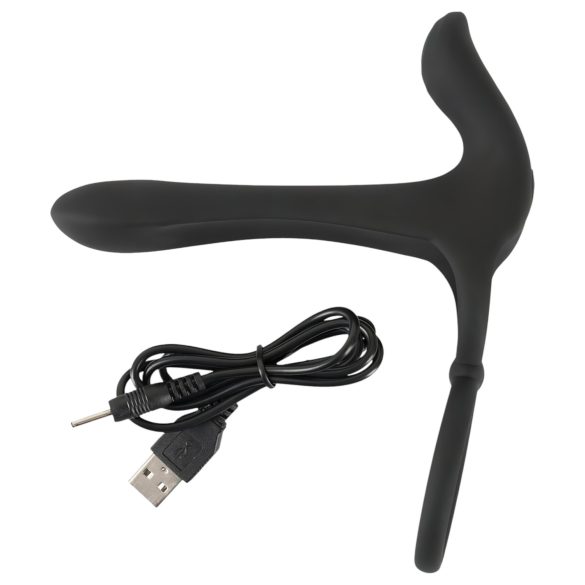 Black Velvets - ladattava 2in1 parivibraattori ja penisrengas - musta