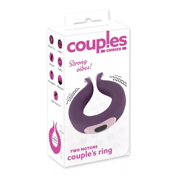 Couples Choice - ladattava penisrengas kahdella moottorilla - violetti