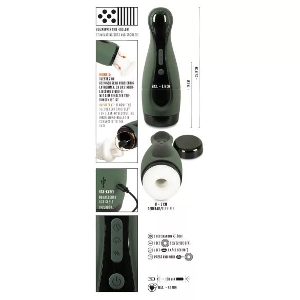 Rebel - ladattava masturbaattori - imutoiminto ja värinä