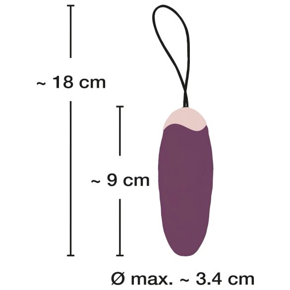 Javida Shaking Love - kaukosäätöinen työntävä värisevä muna - violetti