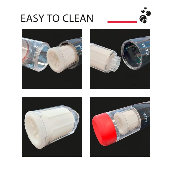 WYNE 05 - ladattava pyörivä masturboija - musta/valkoinen