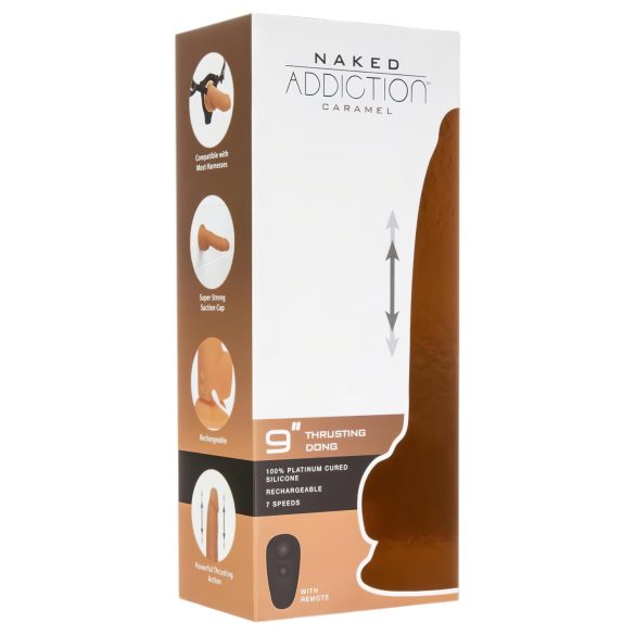 Naked Addiction Työntävä Vibraattori 23cm - Tumma