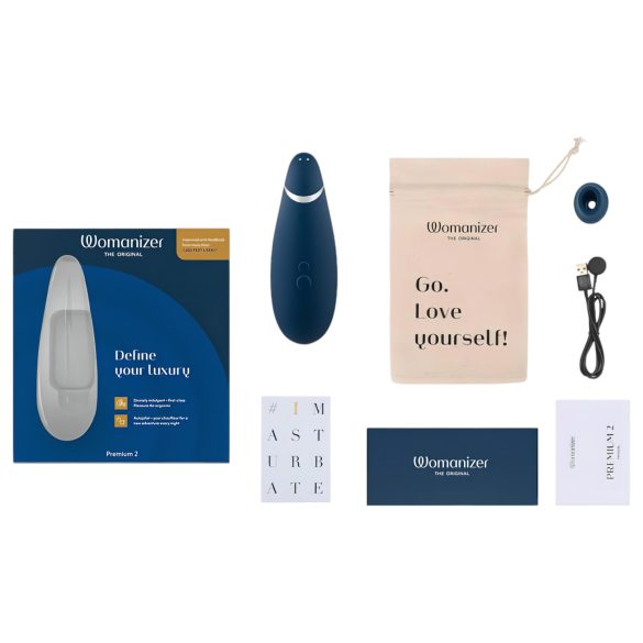 Womanizer Premium 2 - klitoriskiihotin ilmateknologialla - sininen