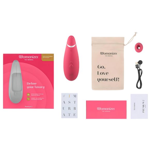 Womanizer Premium 2 - klitoriskiihotin ilmateknologia - pinkki